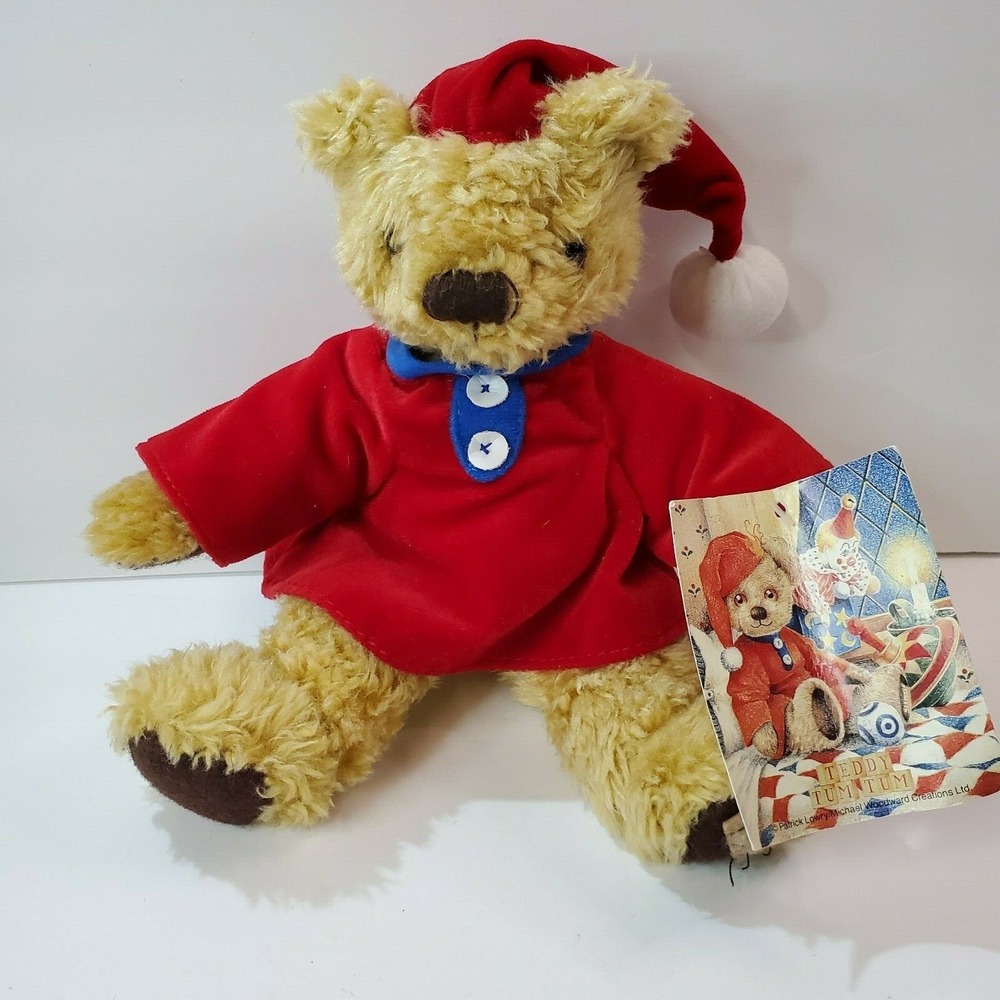 Vintage Teddy Tum Tum Commonwealth Bear Stuffed Animal Plush Toy W/ Coat & Hat